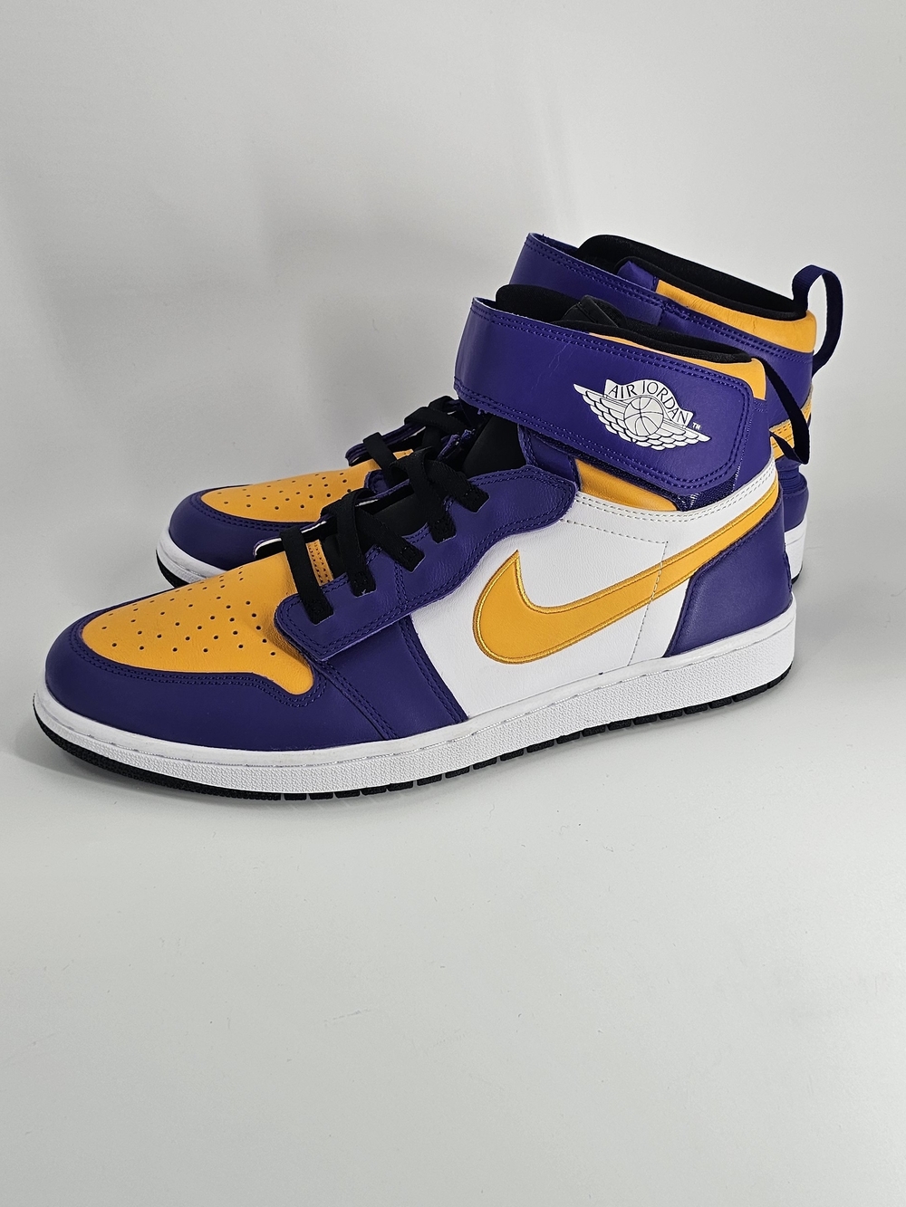Jordan High-Top Sneakers in Purple, Yellow & White